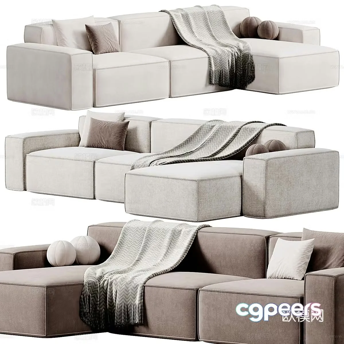 Modern Italian Lavsit corner sofa 3d model