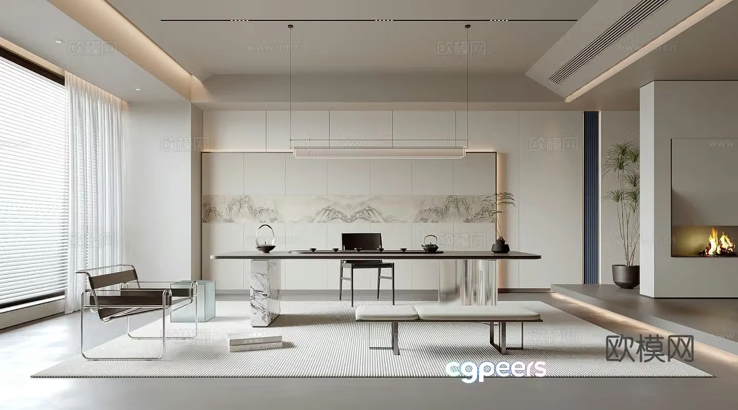 New Chinese tea room 3D model