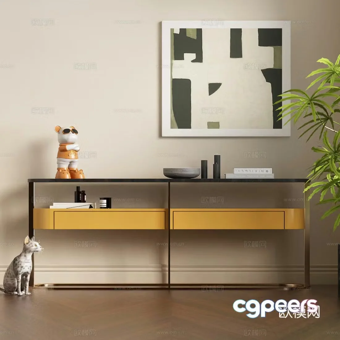 Modern porch cabinet Italian porch cabinet Italian minimalist porch cabinet Modern Italian minimalist decorative cabinet 3D model