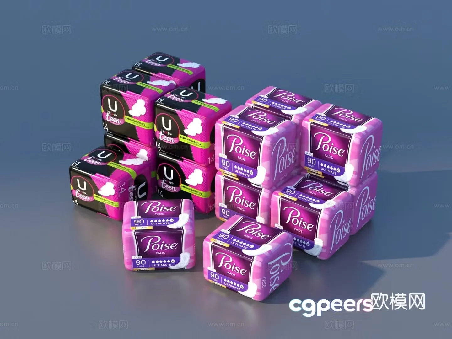 Sanitary napkins supermarket products daily necessities daily necessities 3D model