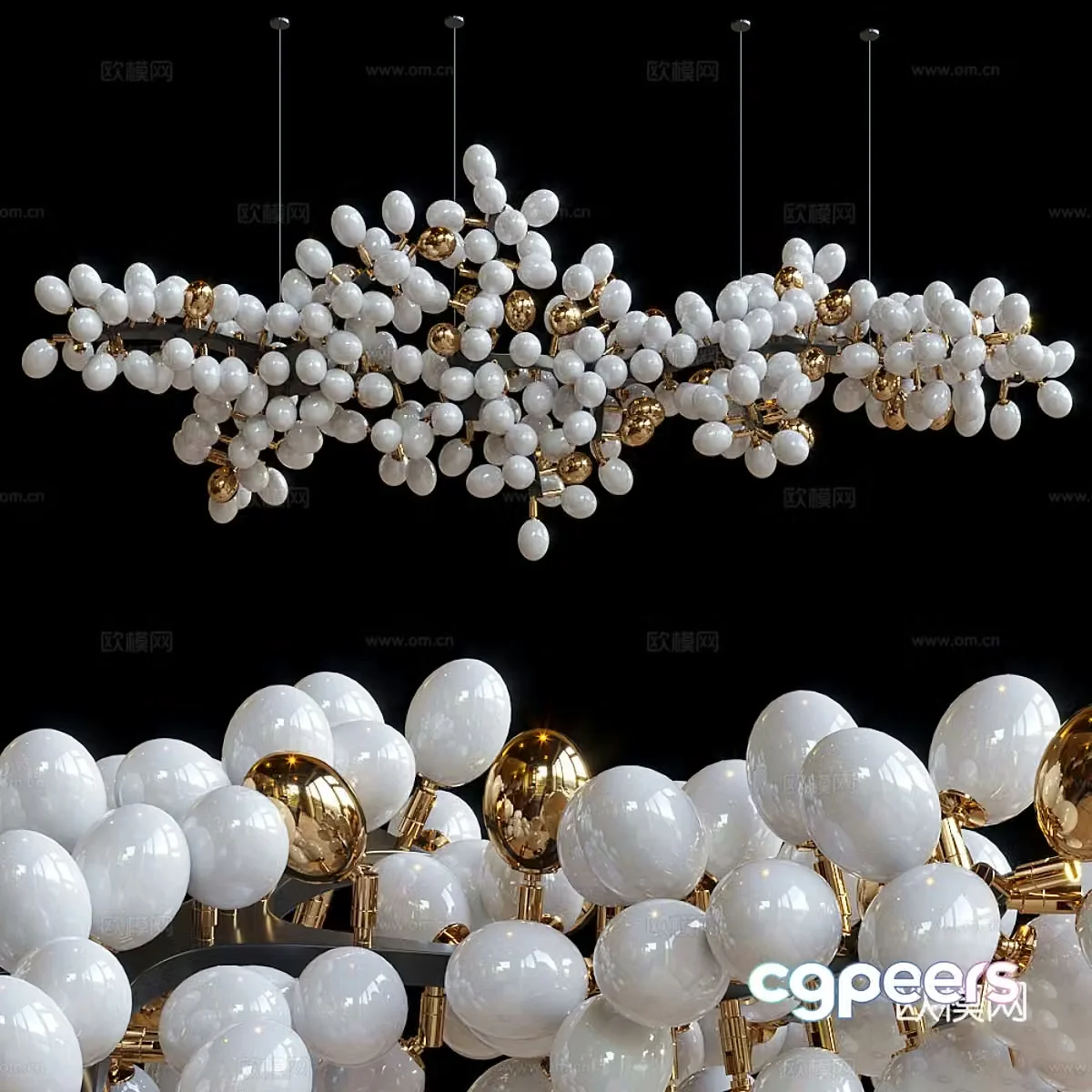 Modern light luxury decorative chandeliers 3d model