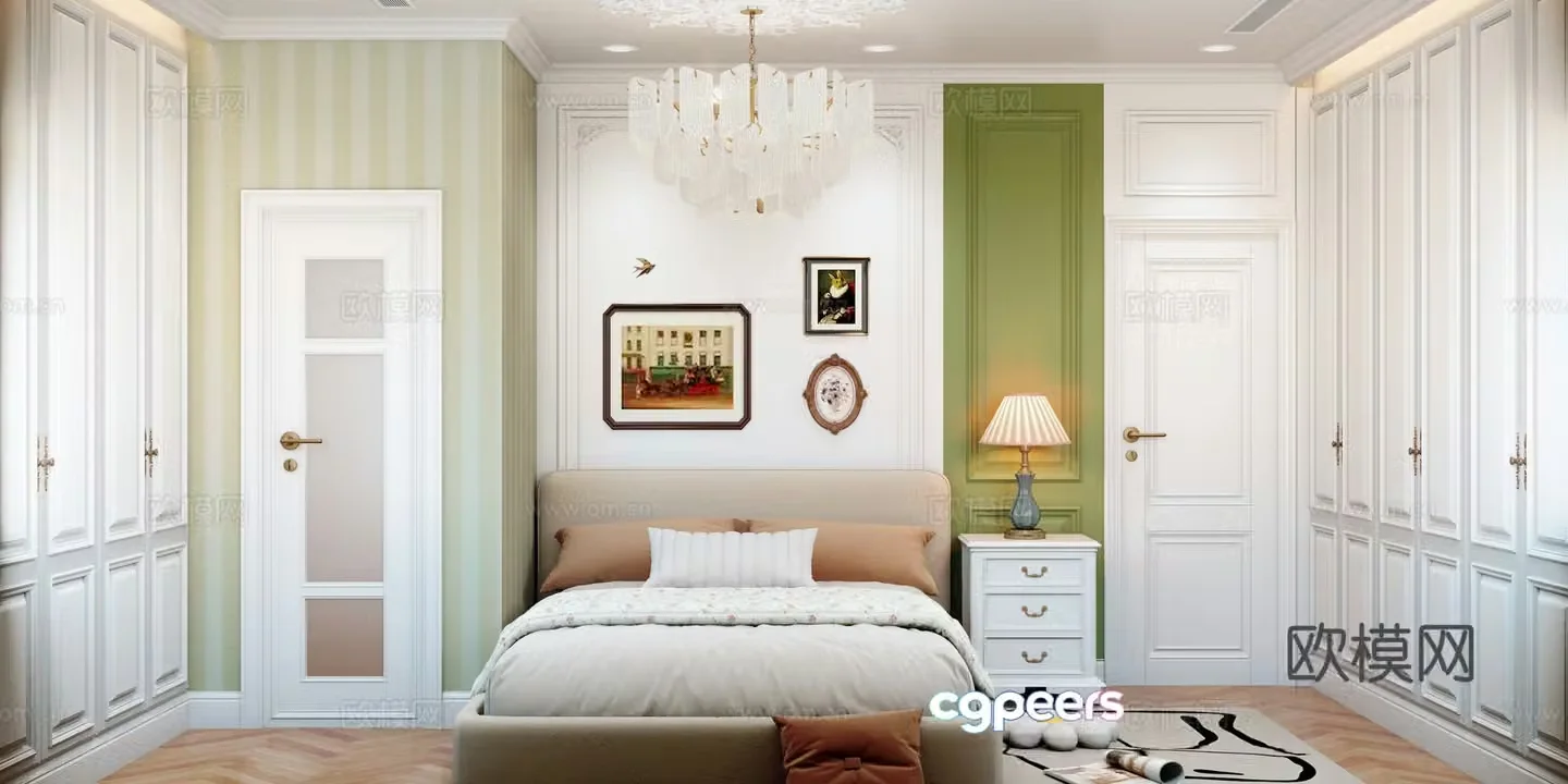 European bedroom 3D model 3D model
