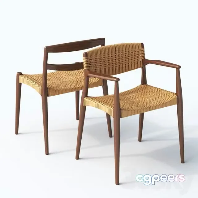 3ds Max Free – Chair and armchair Ejner Larsen & Aksel Bender Madsen