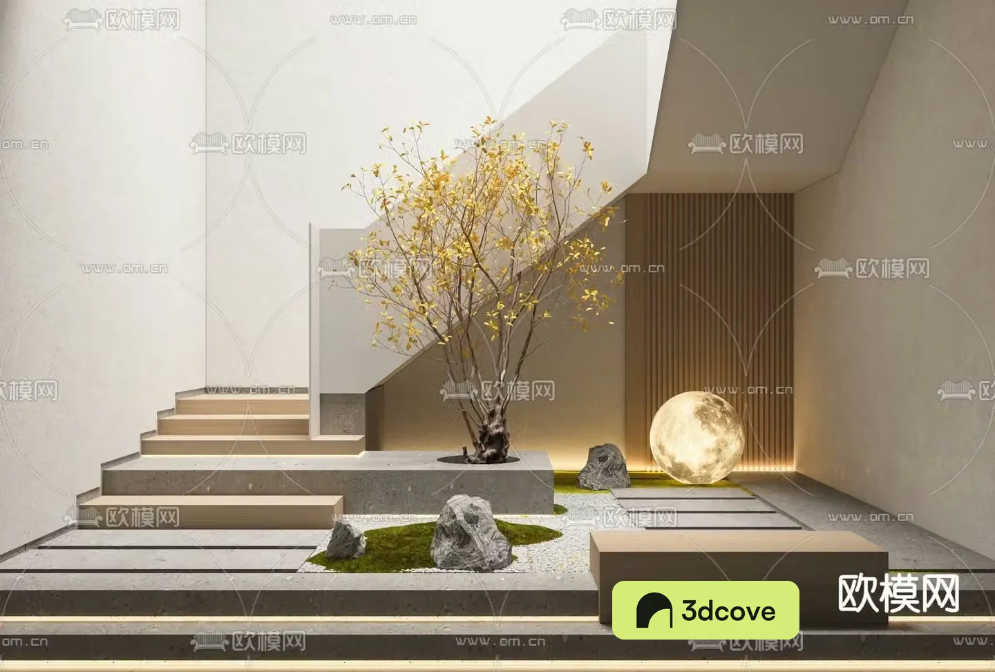 Stairwell landscaping gardening sketch