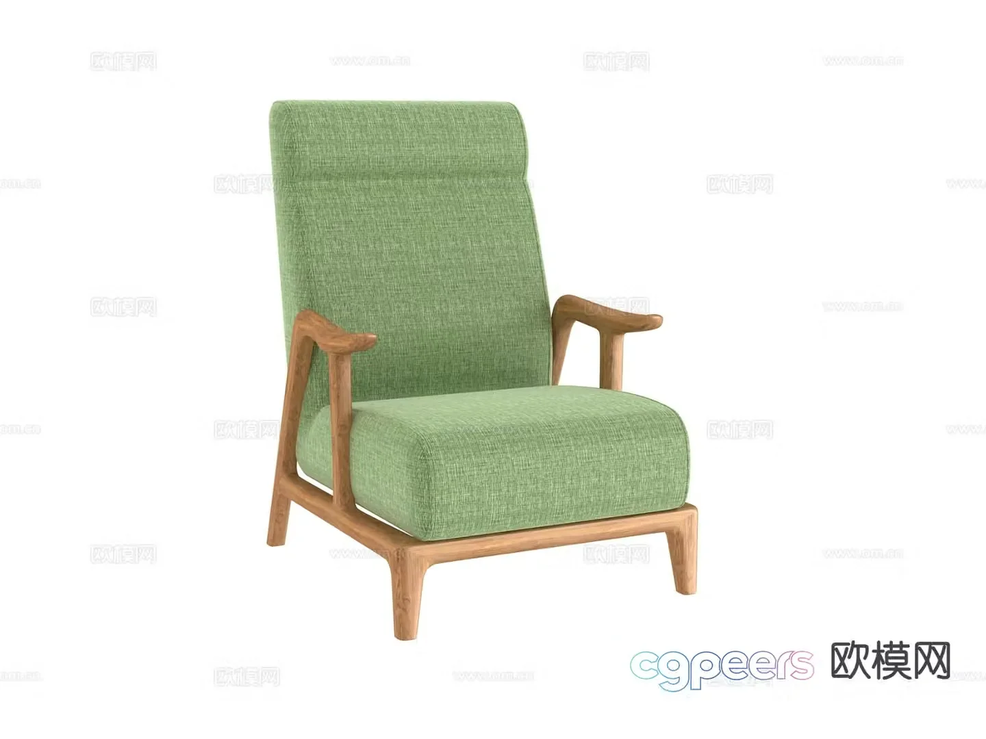 Nordic armchair chair leisure chair 3d model