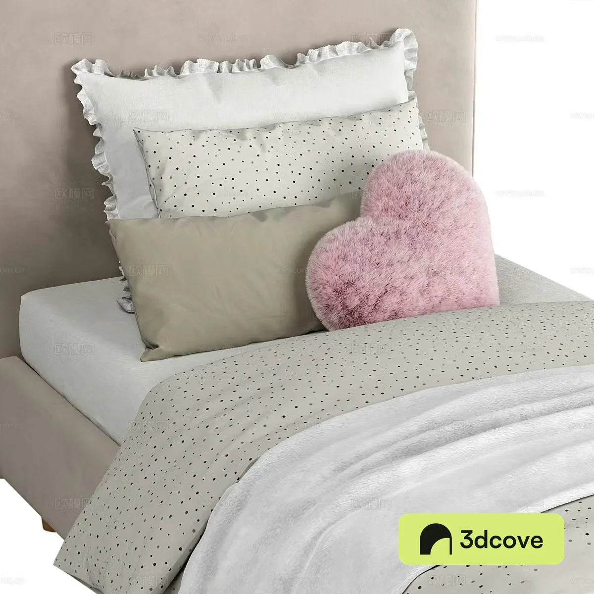 Modern cream style fabric children’s bed