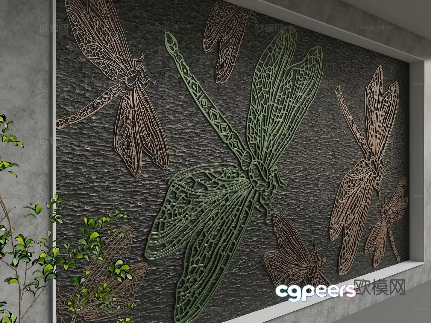 Modern background wall 3d model