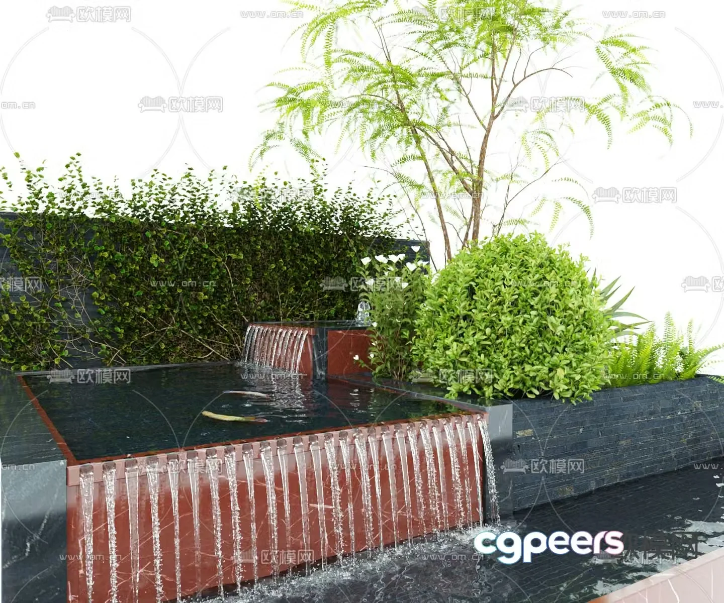 waterscape plant landscape 3d model