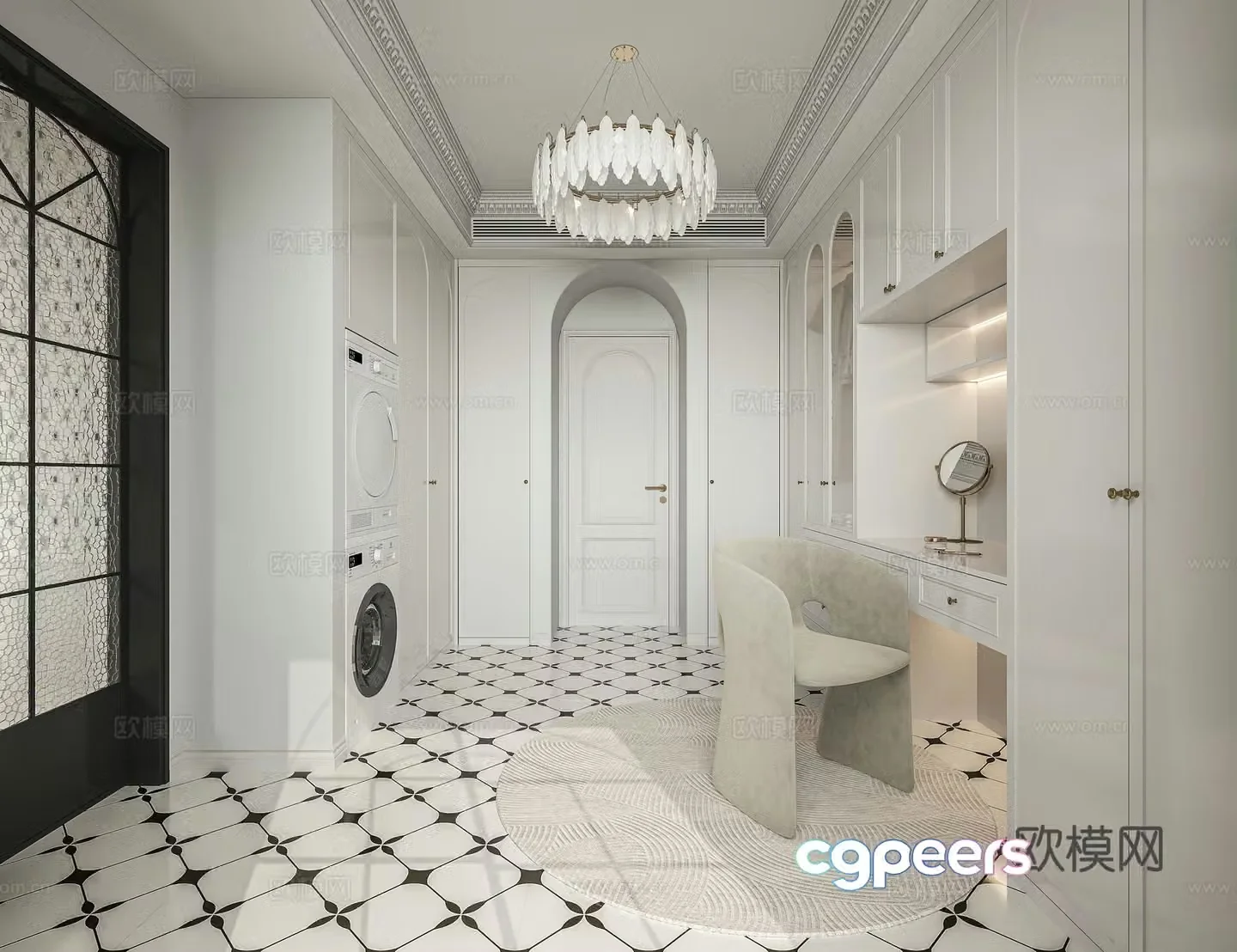 French cloakroom 3d model