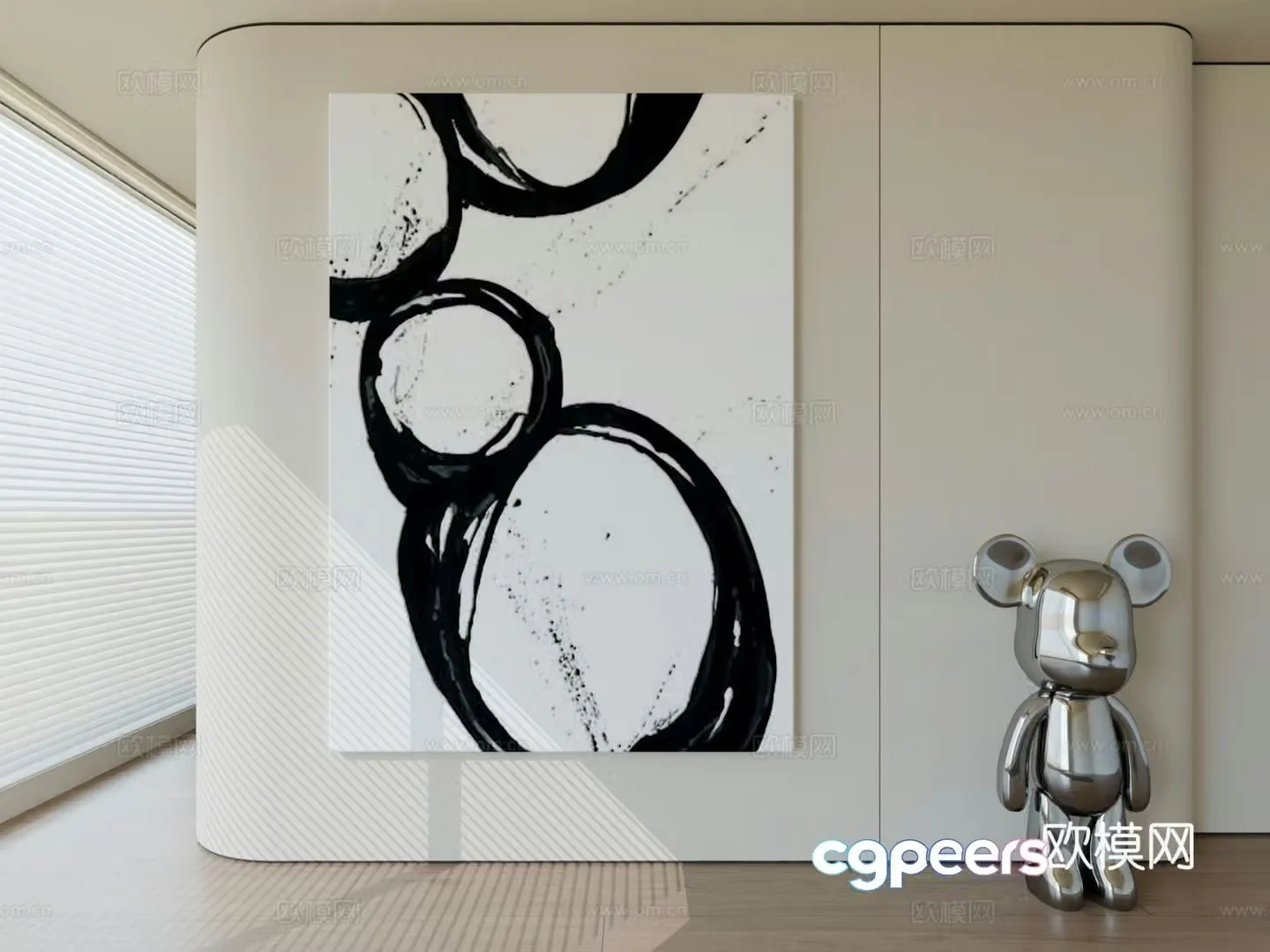 Modern minimalist hanging painting abstract art hanging painting 3d model