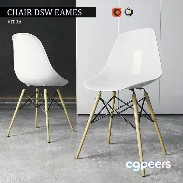 3ds Max Free – Chair Vitra DSW Eames Plastic Side