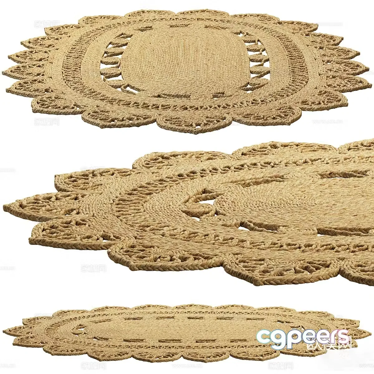 3d model of circular carpet