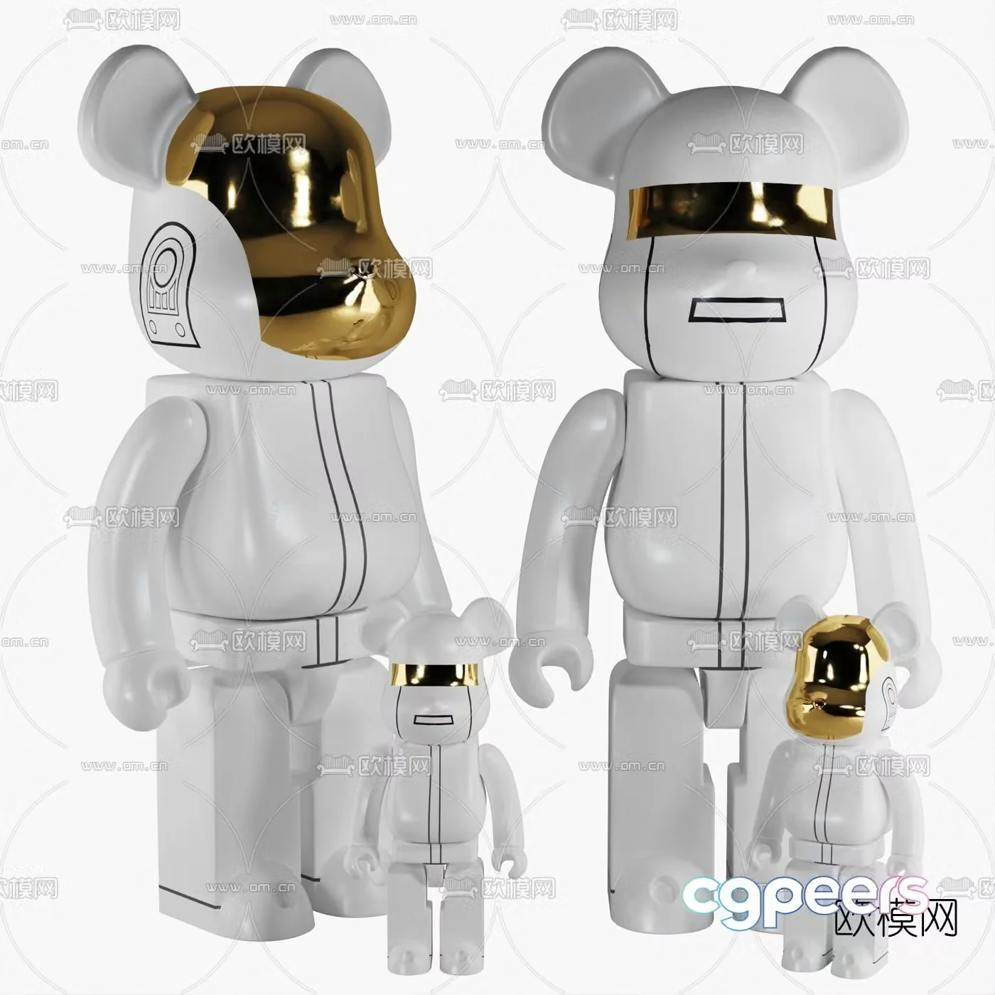 Modern violent bear toy 3d model