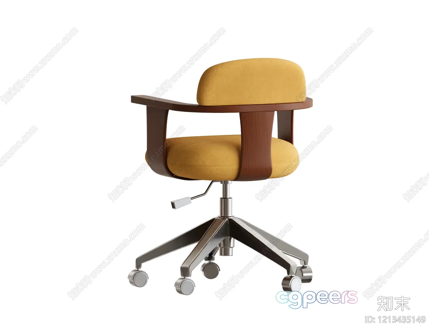 A Yellow Office Chair 3D Model – 5057 – VRAY Render