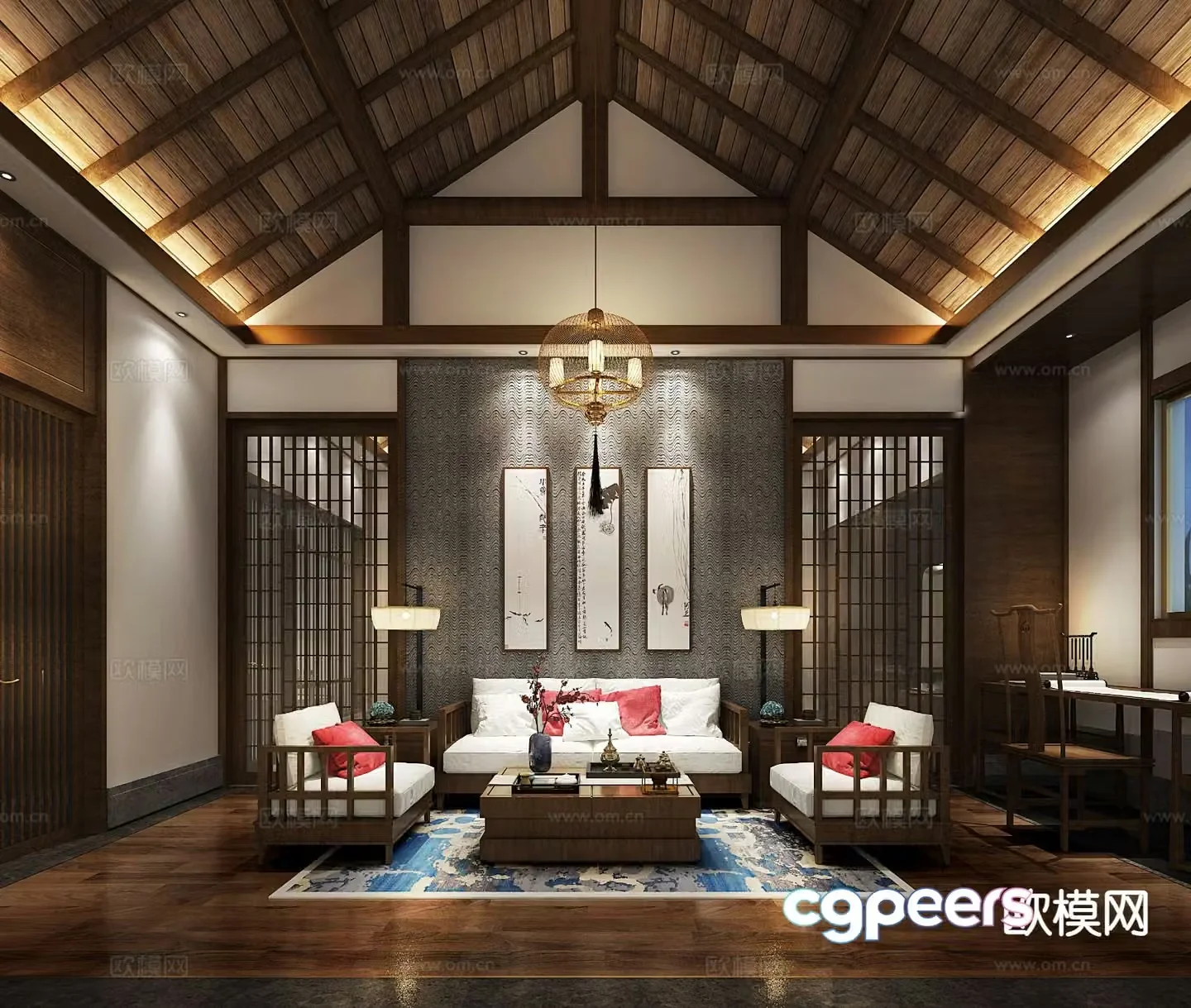 Chinese living room 3d model