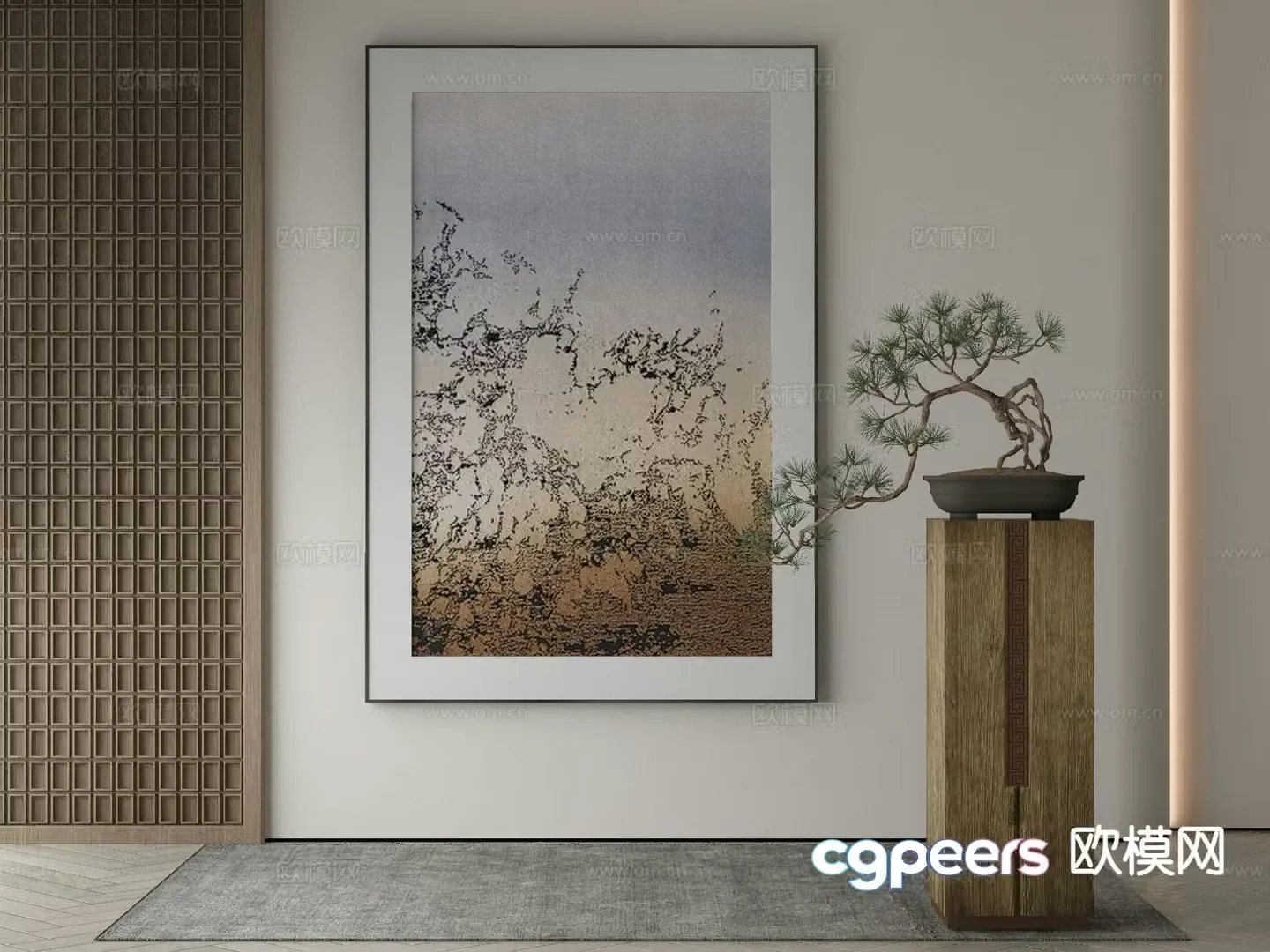 New Chinese style decorative painting abstract painting 3d model