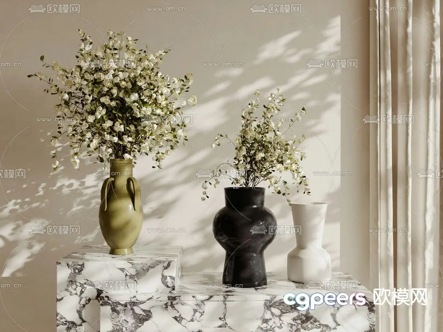 Vase Flower Art Flower Arrangement Flower 3D Model