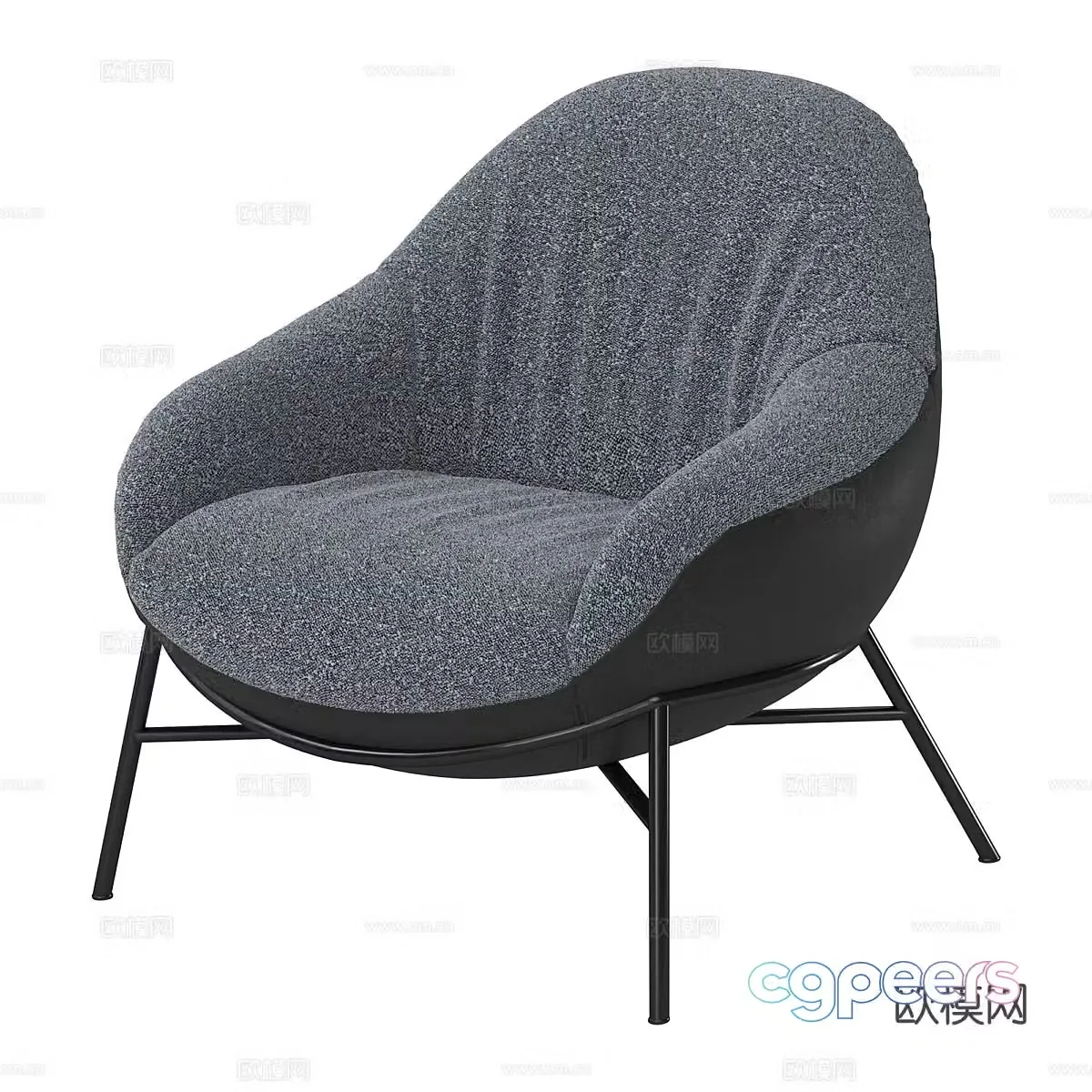 Single sofa armrest sofa 3d model
