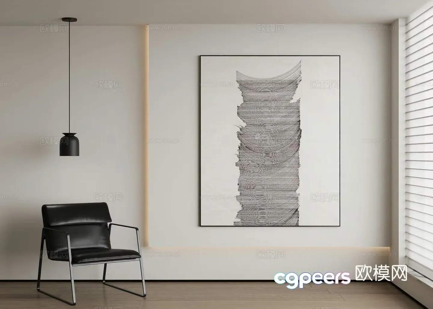 Modern abstract painting decorative painting 3d model