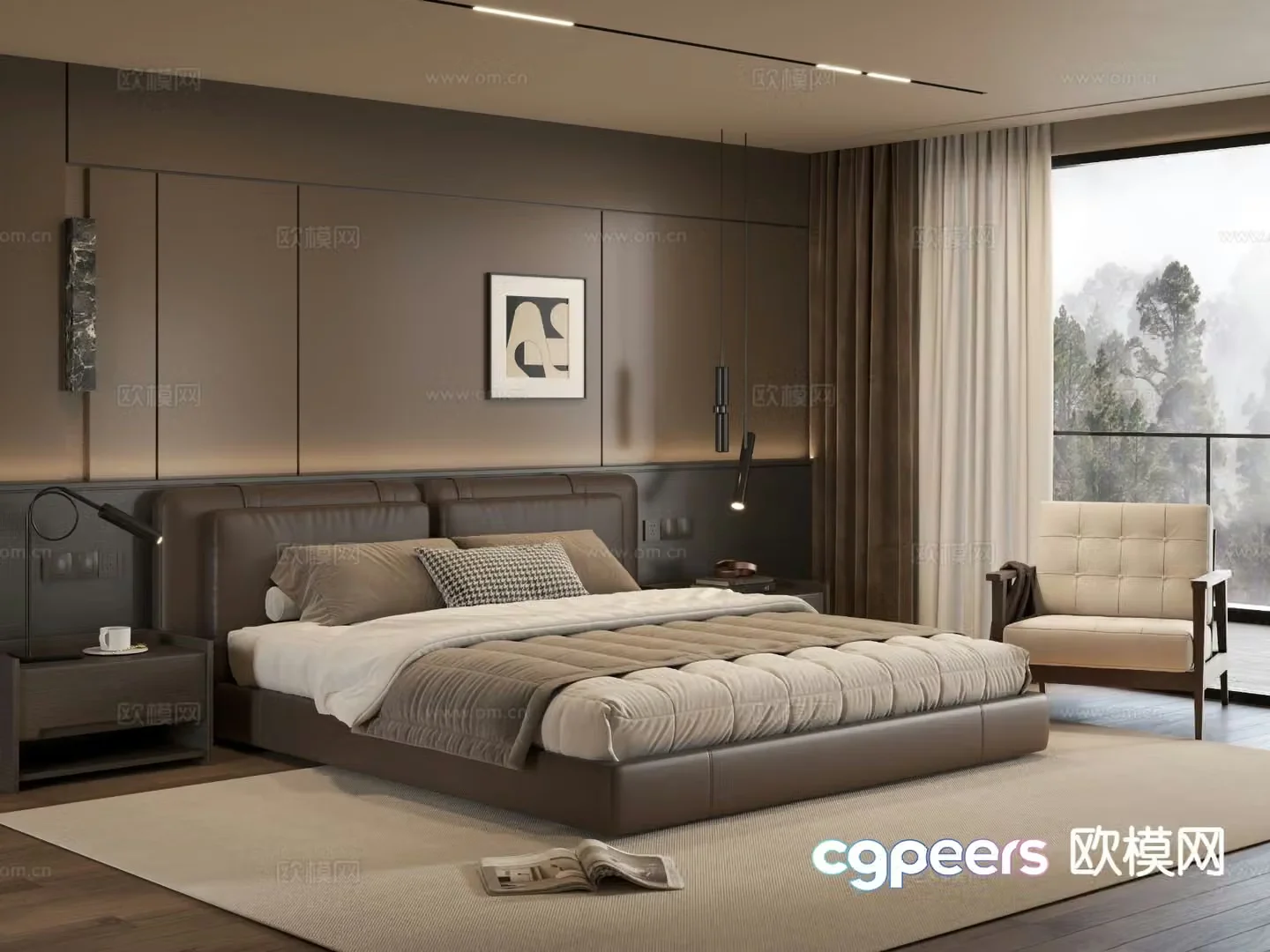 Italian style bedroom master bedroom 3d model