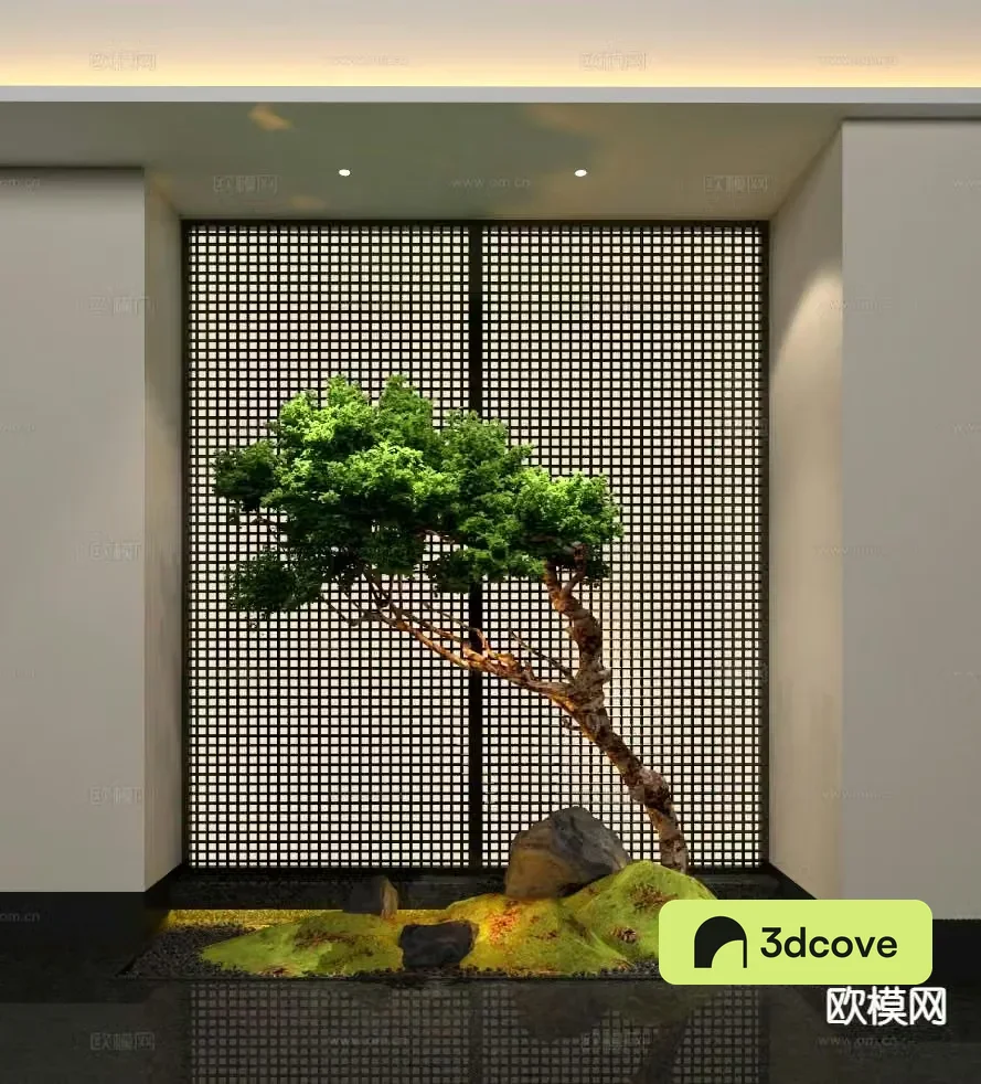 Indoor landscape sketch green plant landscape