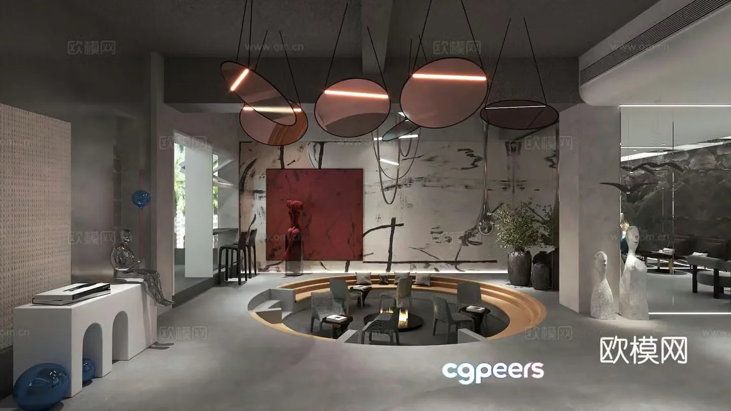 Modern cafe 3d model