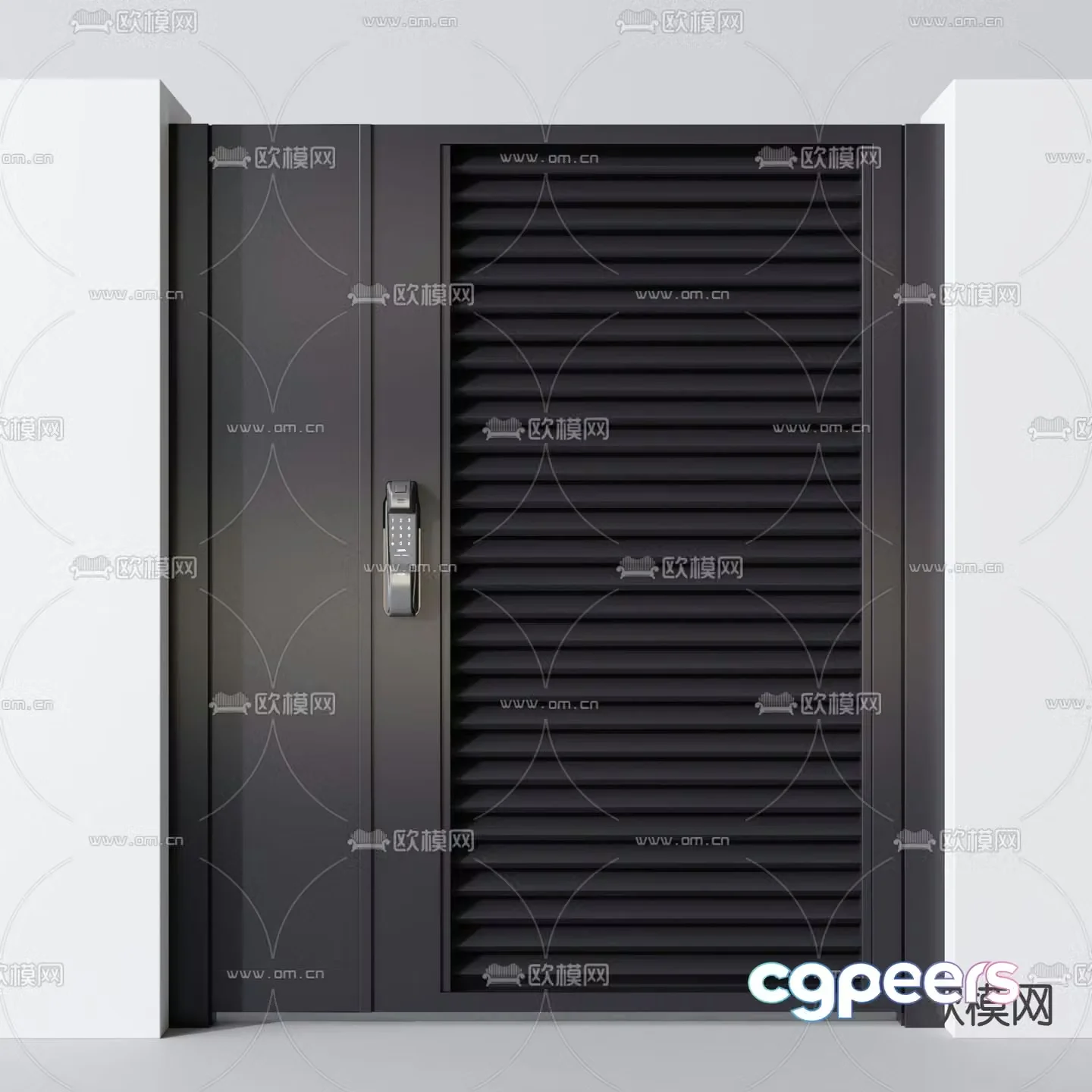 Villa door courtyard door password door 3d model