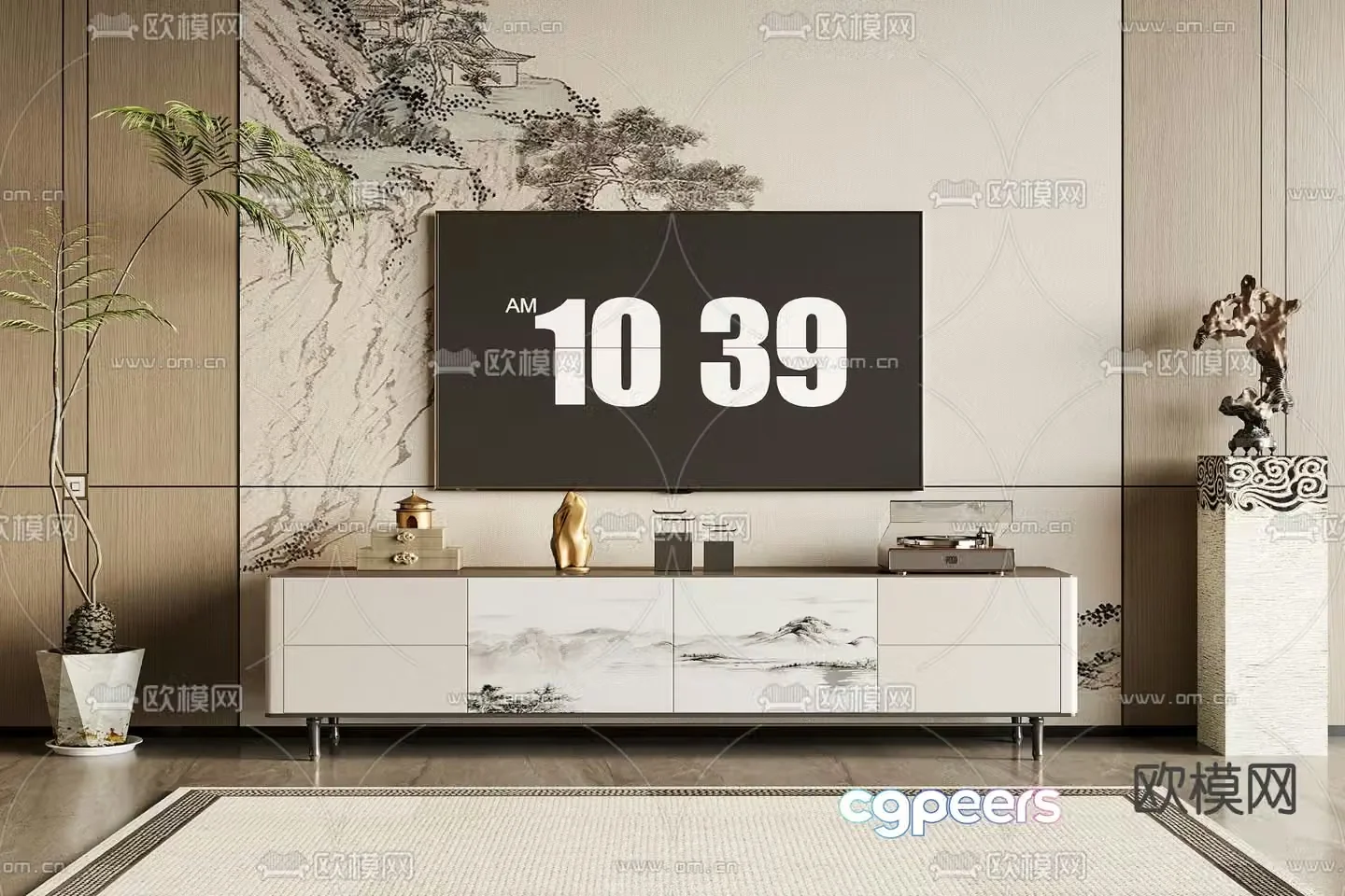 New Chinese style TV cabinet 3d model