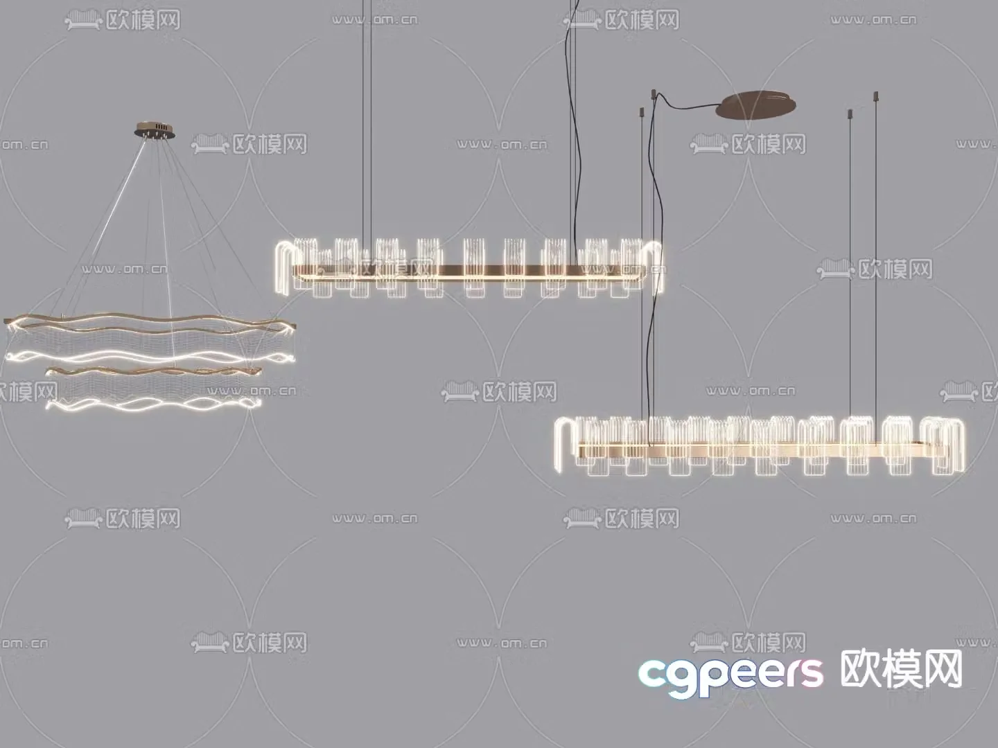 Light luxury chandelier crystal chandelier 3d model
