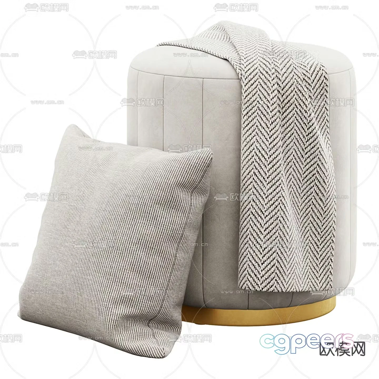 Stool Sofa Stool Footrest Shoe Changing Stool 3D Model