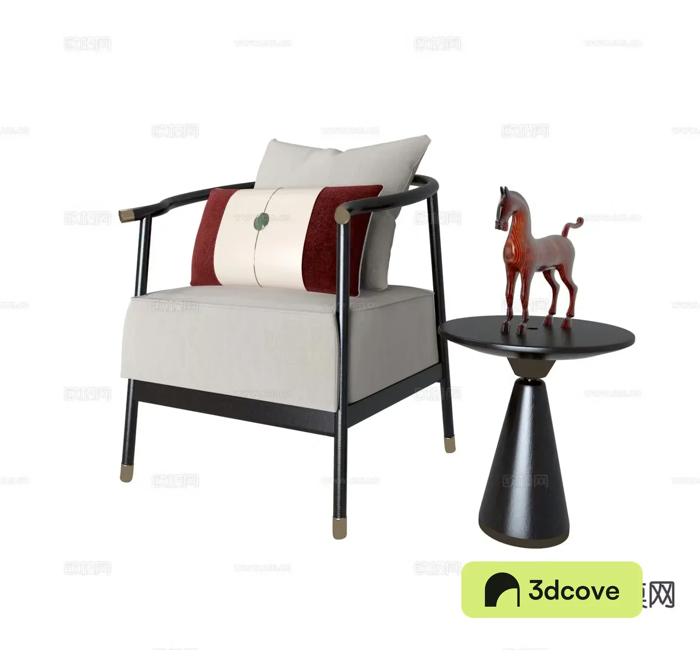 New Chinese style single sofa chair