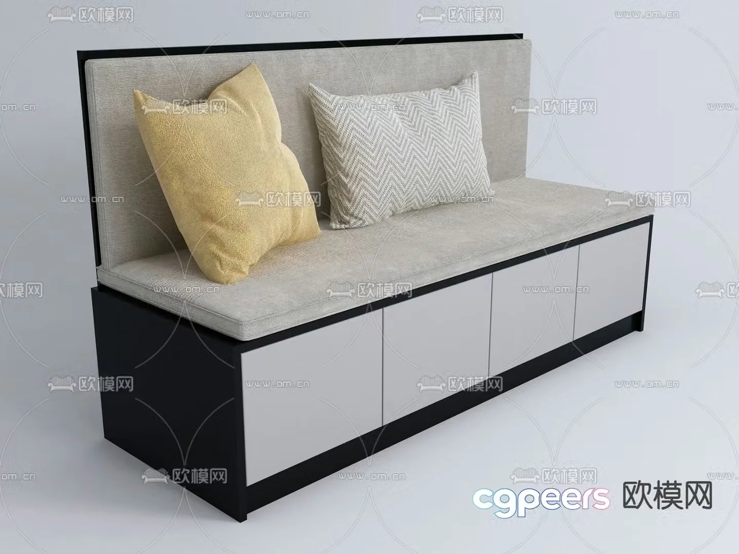 3d model of booth sofa
