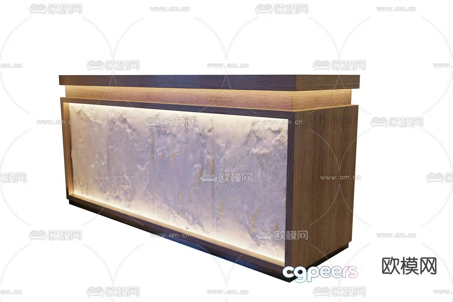 Modern front desk reception desk cashier 3d model