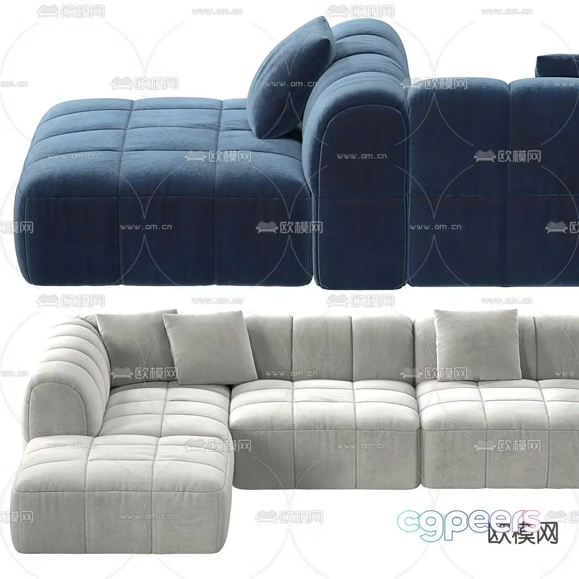 Multi-person sofa leisure sofa 3d model