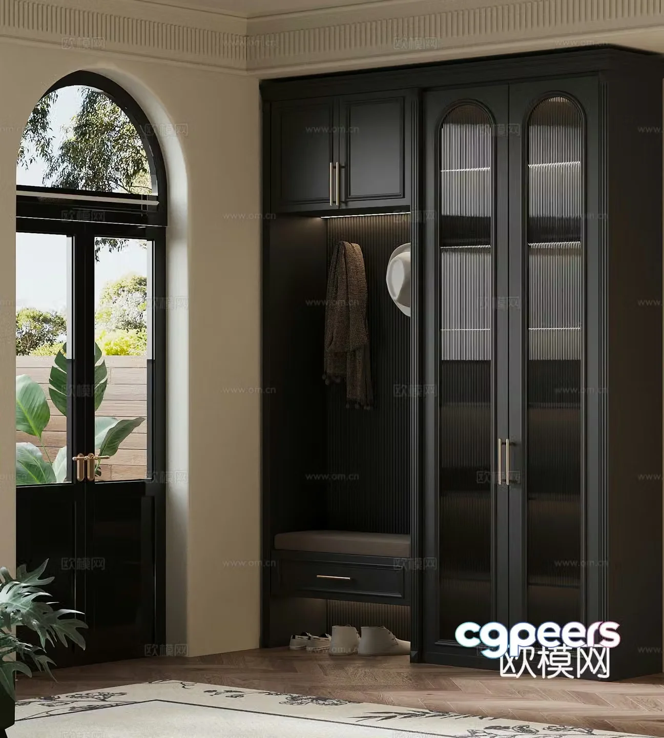 Shoe cabinet French shoe cabinet porch cabinet 3d model