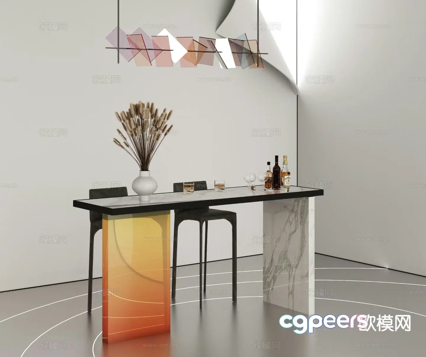 Acrylic mini bar 3d model