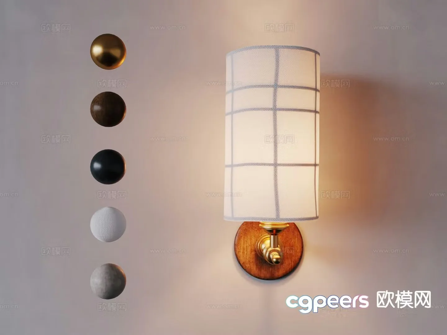 Middle-aged wall lamp Canvas wall lamp 3d model