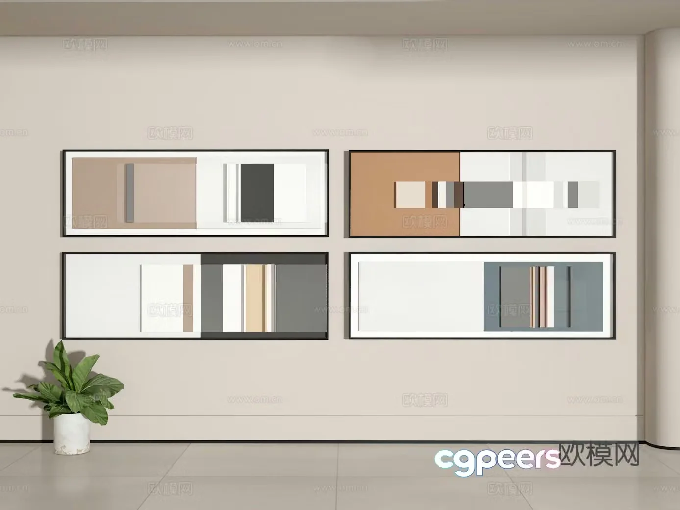 3D model of hanging painting