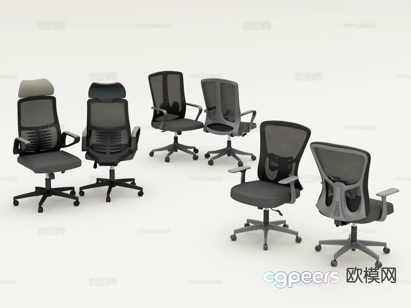 Modern office chair manager chair swivel chair 3d model
