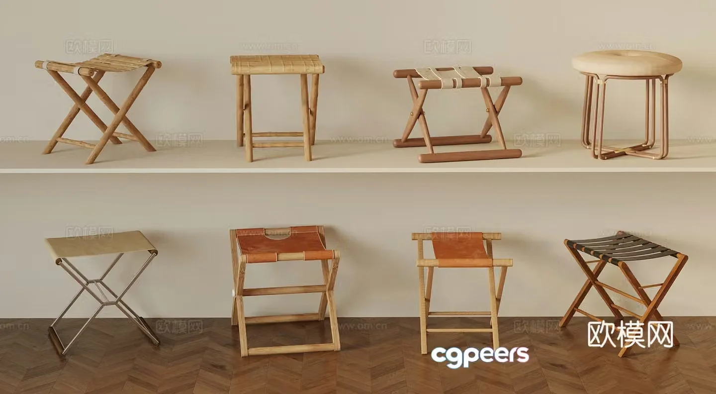 Other stools medieval stools benches chairs 3d model