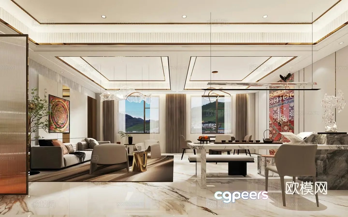 Tibetan chess and card room 3D model