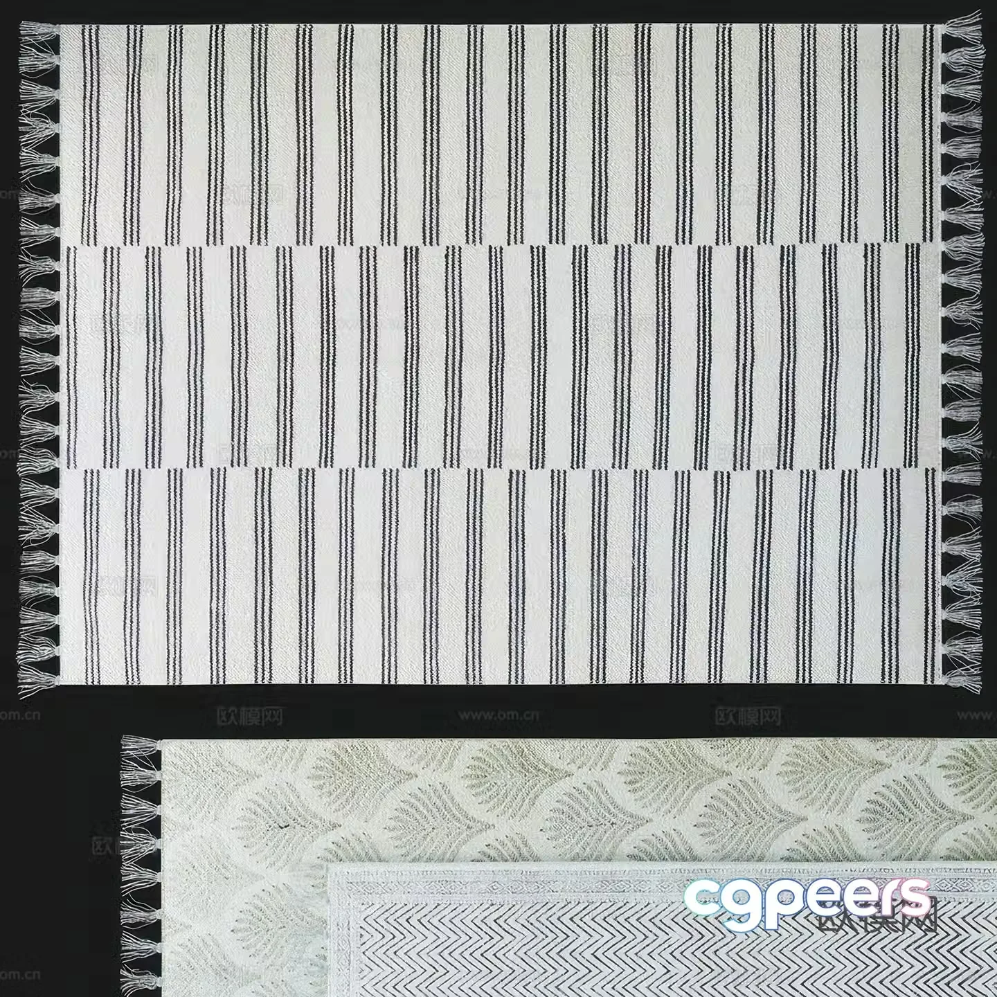 New Chinese style Wasabi fabric carpet 3D model