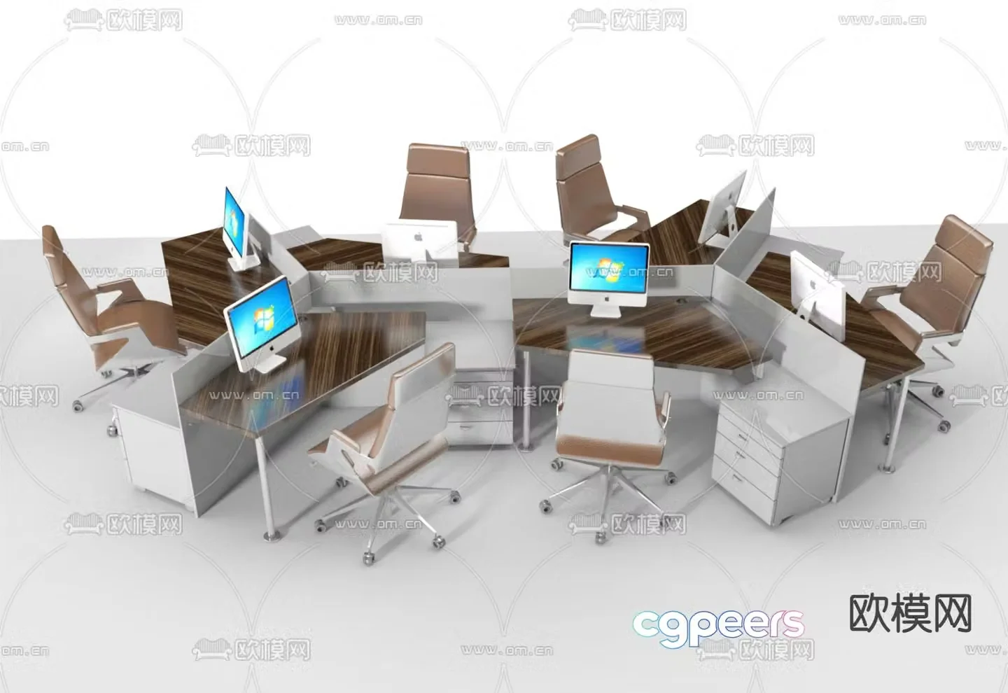 desk work station card space 3d model