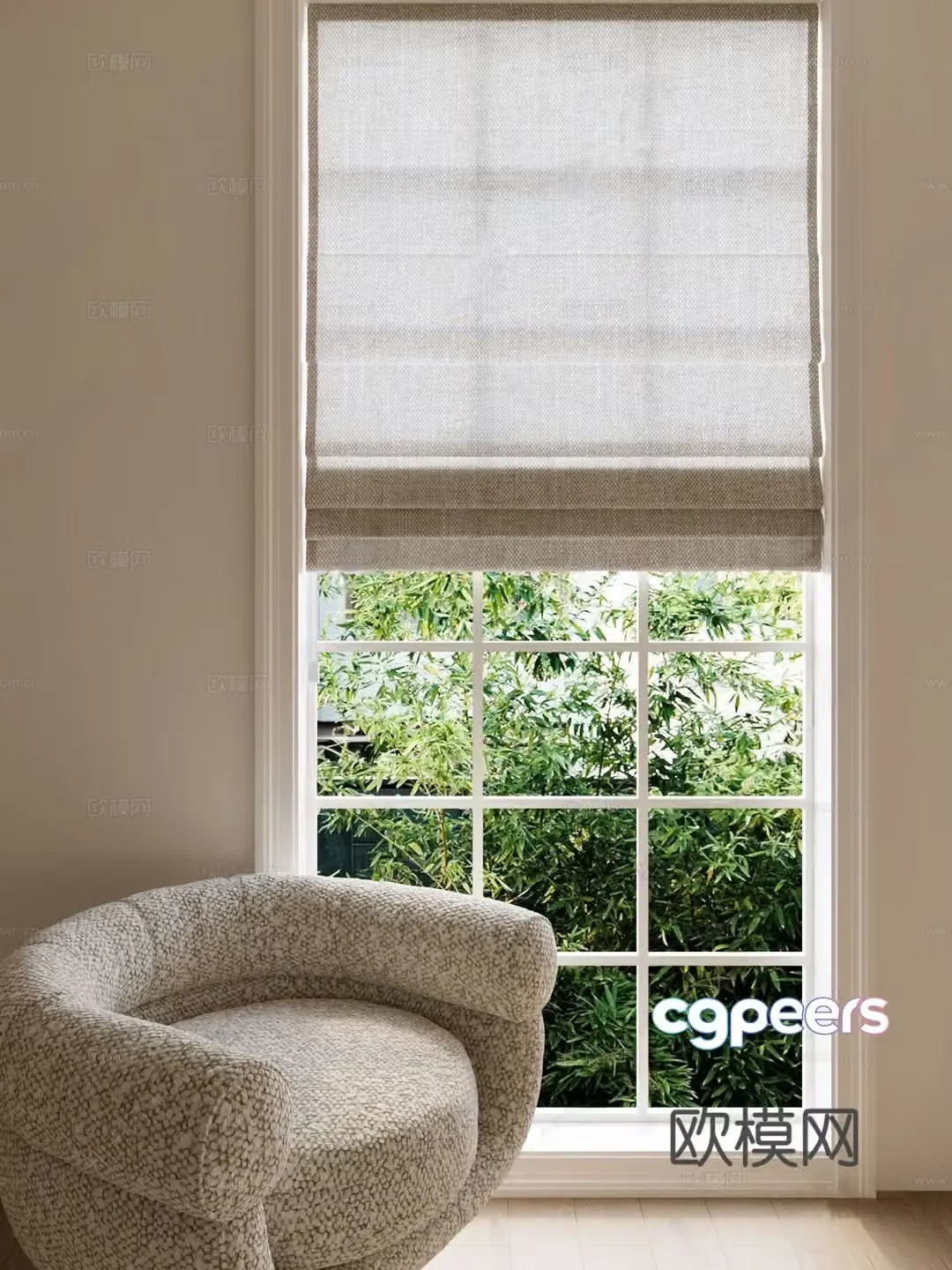 Modern curtains Modern roller blinds Linen rolling curtain Roman curtain 3d model