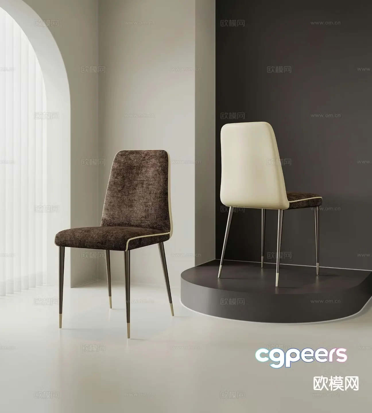 Modern single chair dining chair chair 3d model