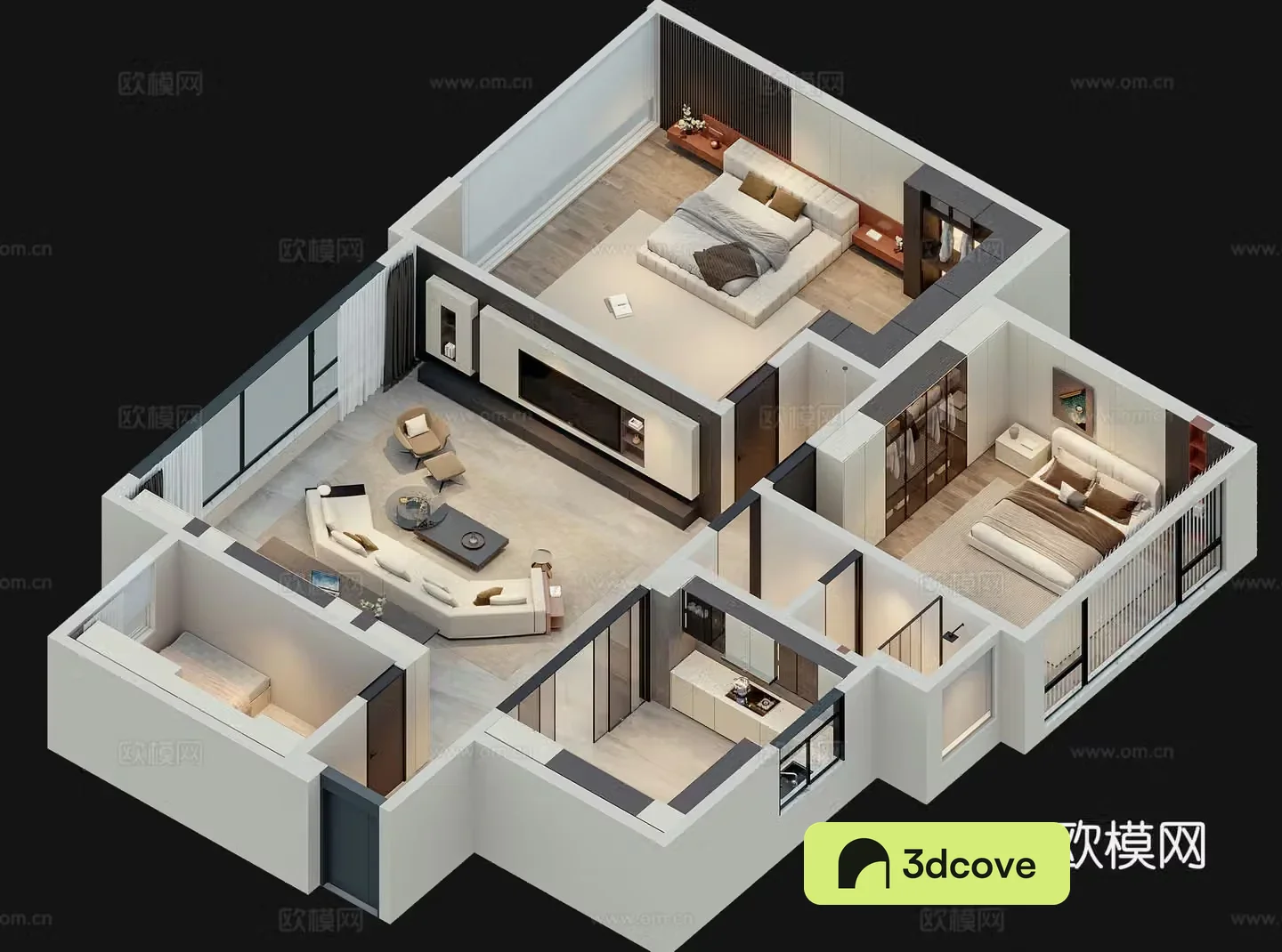 Modern home decoration aerial view