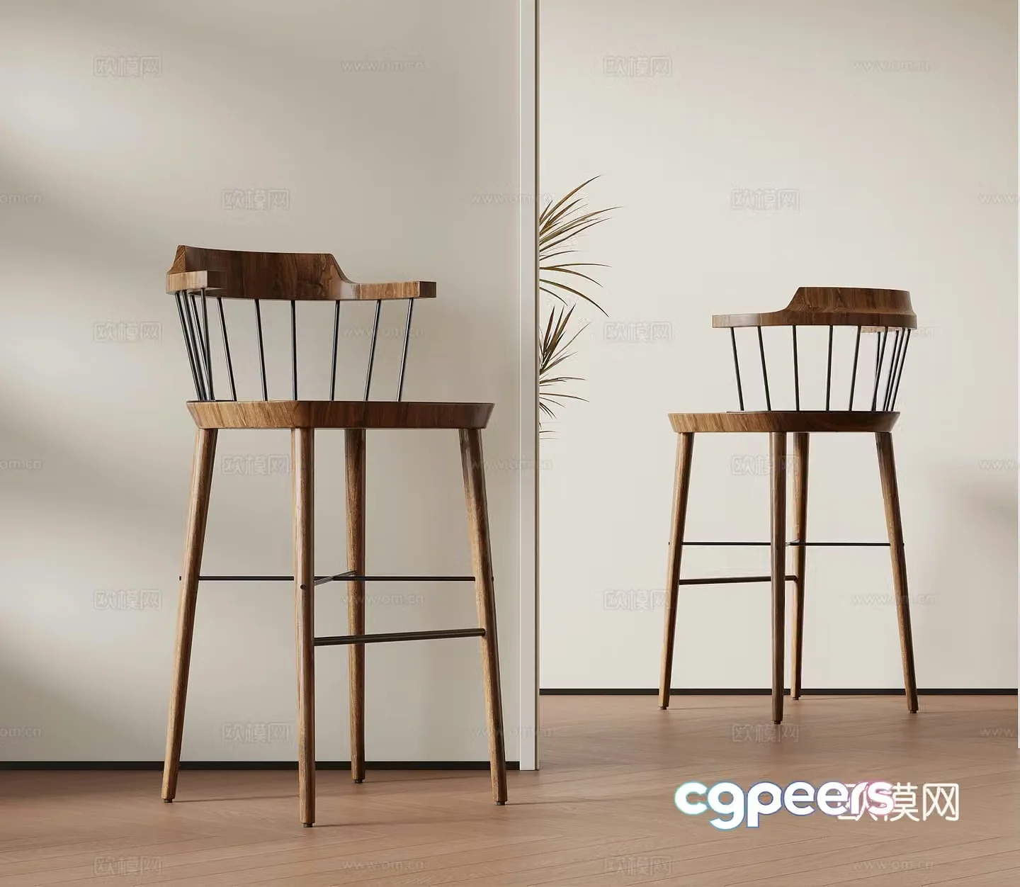 Bar chair Jijifeng bar chair chair high chair 3d model