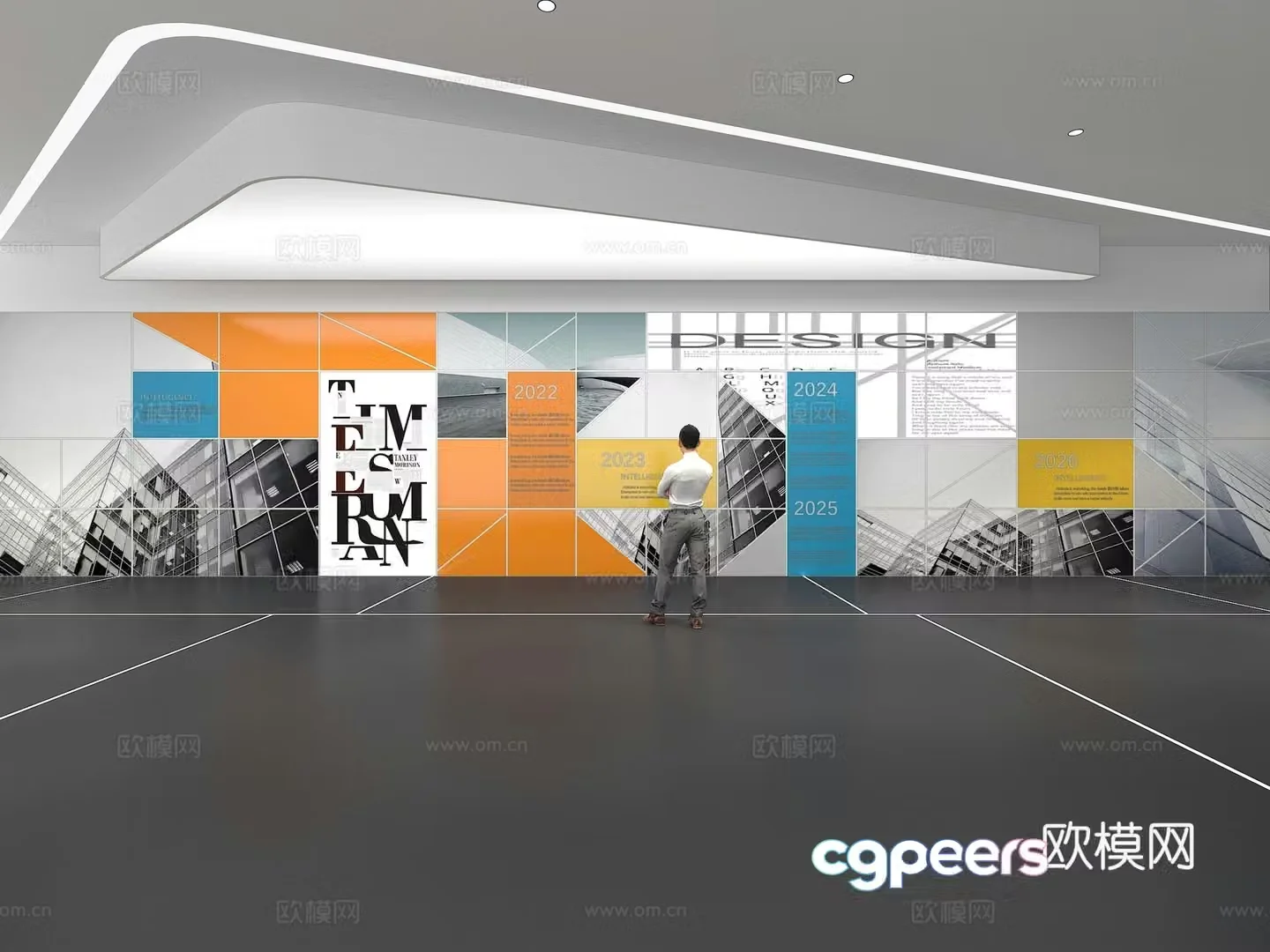 Cultural wall Corporate culture wall Display wall Education Exhibition hall Campus culture Corridor 3D model