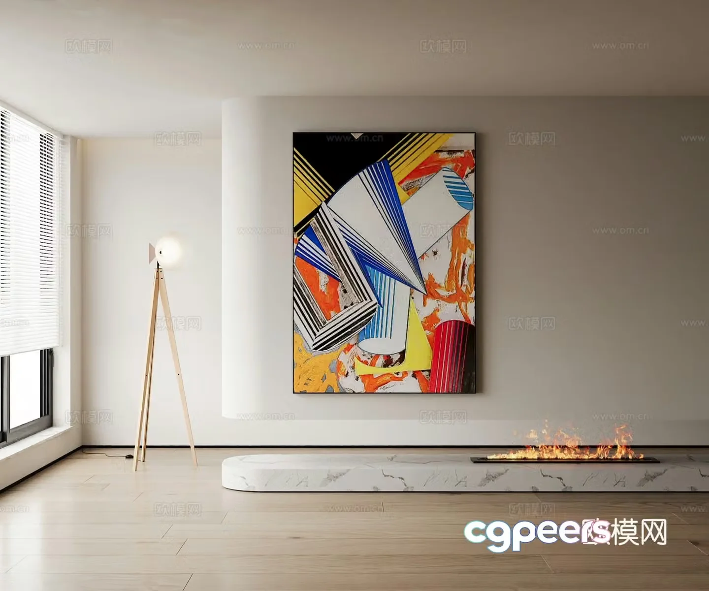 Modern decorative painting 3d model