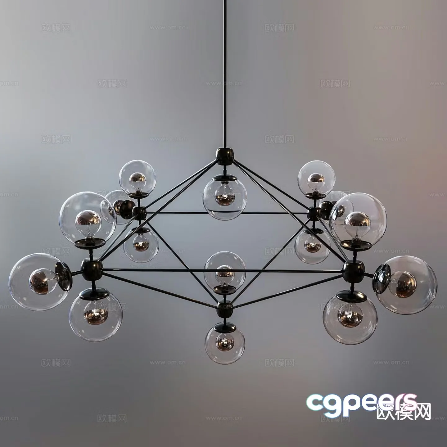 Modern glass chandelier indoor chandelier 3d model